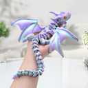 3D Printed Dragon with Wings,3D Printed Animals Toys, Flexible Articulated Winged Crystal Dragon 15.75in,Matte Rainbow Dreamy, 15.75 Inches , 10.24 Inches