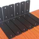 6 Pack - L 6" x H 4" x W1.5, 5mm Thick Black L Shelf Bracket, Iron Shelf Brackets, Metal Shelf Brackets, Floating Shelf, Shelf Supports with Screws