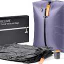 Relime Classic Series Vacuum Bags for Travel Luggage with Wireless Pump, Compression Bags for Carry On Suitcases and Backpack, Vacuum Seal Packing cube for Cloth Packing (2PC + PUMP Gray & Lavender)