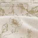 Farmhouse Floral Linen Shower Curtain, Vintage Beige Pattern Rustic Shower Curtains for Bathroom, Tan Taupe,72x78