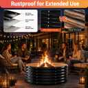 39 Inch Heavy Duty Fire Pit Ring for Outside, 17" Deep Wood Burning Fire Pit Insert for Backyard Fires, High Heat Resistant Galvanized Steel Firepit for Patio, Camping, Outdoor Fireplace & Bonfires