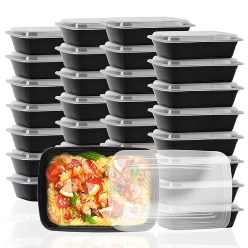 Ezalia 30 Pack Meal Prep Containers 38oz, Plastic To Go Food Containers with Lids, BPA-Free, Microwave/Dishwasher/Freezer Safe