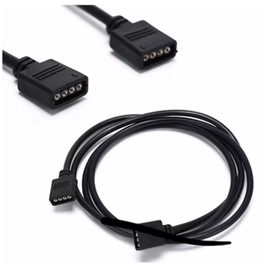 4 PIN RGB led connector Extension Cable cord Wire+4pin LED connectors Wire, 2 Pack