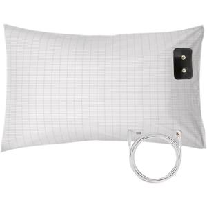Grounding Pillowcase King with 10% Silver Fiber with 15ft Grounding Cord Conductive Grounding Pillow Case Organic Cotton 20x36in Improve Sleep White 1pc