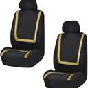 LAINLOY 2 Pack Car Seat Covers, Breathable Seat Protectors, Anti-Slip Driver Seat Cover, Comfortable Front Seat Cover Set Universal Fit for Truck, SUV, Sedan, Airbag Compatible (Black&Beige)