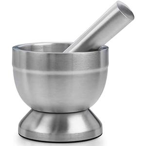 Pill Crusher - 304 Food Grade Stainless Steel Mortar and Pestle Medicine Grinder Set - Non-Slip Splitter to Easily Crush Medicine Pills Tablets Vitamins to Fine Powder for Adults, Seniors, Dogs, Pets