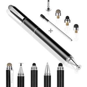 Penyeah Stylus Pen, 4 in 1 Disc Stylus Pens for Touch Screens, High Precision and Sensitivity Universal Capacitive Stylus, Stylist for Tablets,iPhone,iPad,Laptops with 4 Replacement Tips - Black
