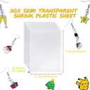 52 Pieces Sanded Shrink Plastic Sheet Kit, Shrinky Art Paper Translucent Shrink Film Sheets, Kids Creative Craft Activities for All Ages, 5.7 x 7.9inch / 14.5 x 20cm