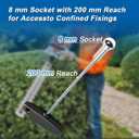 8" 8mm T-Handle Socket Wrench Compatible with Stihl Chainsaws Brushcutters Blowers and Hedge Trimmers Replace#: 5910 890 2420 5910-890-2420 59108902420