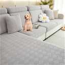2024 New Universal Sofa Cushion Covers Washable 360° Couch Covers Waterproof Magic Sofa Covers for 1/2/3 Sectional Sofa Dog Pet Friendly Furniture Protector (Light Gray, Large seat Cover)