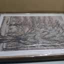 HOURIA Vintage Tree Sketch Framed Canvas Wall Art Set, Natural Brown and Gray Woodland Wall Decor, Mid Century Nature Forest Artwork, Textured Botanical Art Print for Living Room, Bedroom, Office-16"x24"x3