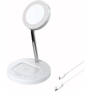 Sinandcx Wireless Charging, 2-in-1 Wireless Charging Station, Qi1-Agreement 15W Wireless Charger for IP16/ 15/ 14/ 13/ 12/ XR/ XS/ ES/ 8, Headphone Storage Box, Included -White