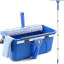 Window Cleaning Kit with Bucket 3 Gallon, 14" Window Squeegee and 15" Scrubber with 61" Long Handle, Professional Window Washing Equipment Cleaner Tool for Home Outdoor Commercial Use