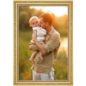 20x30 Gold Wood Frame , Elegant Ornate 30x20 Wooden Picture Frame with Love Heart, for 20 x 30inch Gallery Photo Pic with HD Plexiglass, 1.8in Widen 0.9in Thick, Horizontal Vertical Wall Display