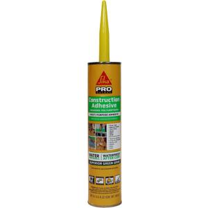 SikaBond Construction Adhesive, Gray, Advanced Polyurethane for Outdoor. Water immersible & Waterproof, 10 fl.oz
