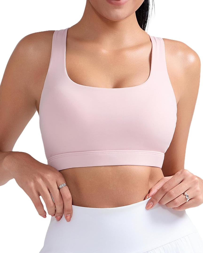 RUNNING GIRL High Impact Sports Bras for Women, High Support Running Strappy Women's Sports Bra with Sewn in Pads (XXL)