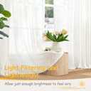 YoungsTex Linen Semi Sheer Curtains 63 Inch Length for Living Room Windows, Ivory White Light Filtering Drapes with Rod Pocket Back Tab Natural Textured for Bedroom, 52 X 63 Inch