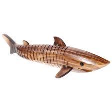 Humpback Whale Statue Wooden Home Decor Figurine, 7 1/2 Inches