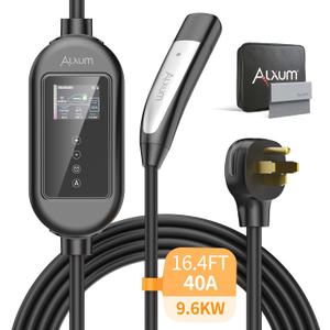 Alxum 40A Tesla Charger Cable - Level 2 EV Charger 250V Compatible with All Models Y/3/S/X Cybertruck 16.4FT Wall Connector with NEMA 14-50 Plug