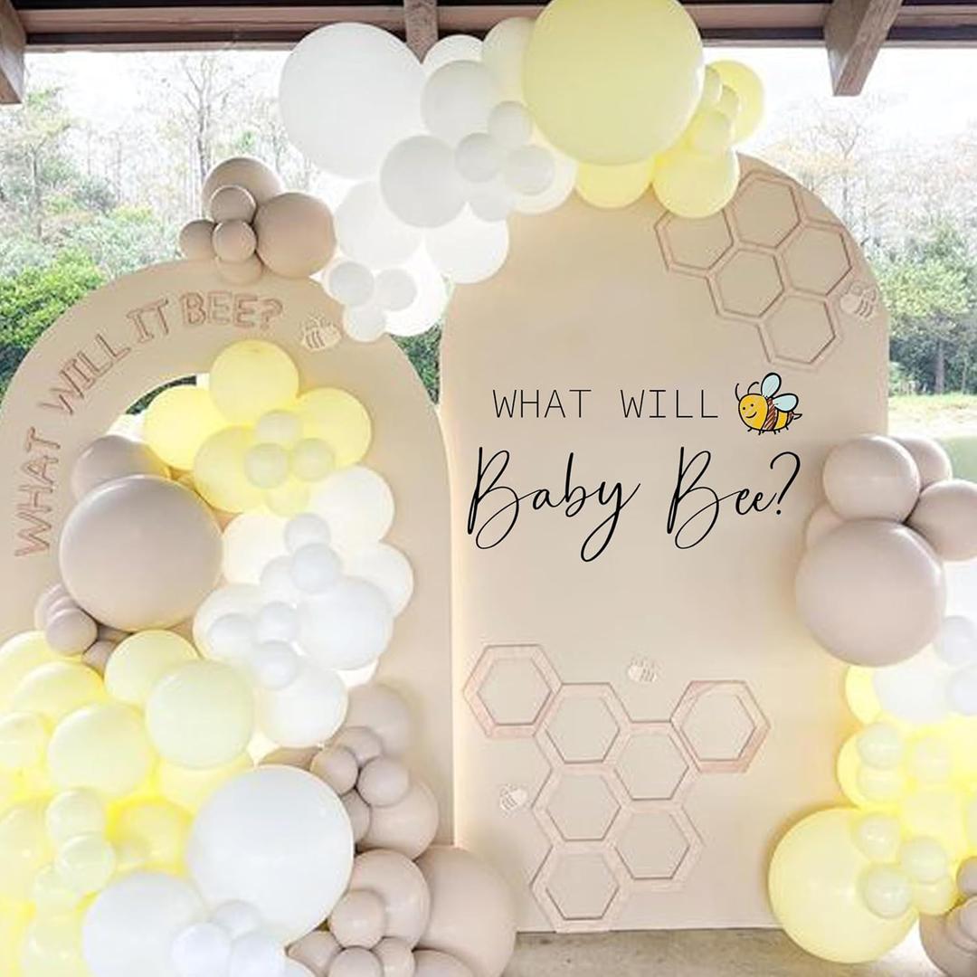 Baby Bee Gender Reveal Decal - What Will Baby Bee? for Shower Theme, Balloon Arch Stickers, Boy or Girl Sign