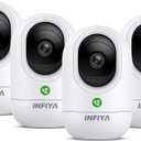 360 Cameras for Home Security-Indoor Camera Monitoring Baby/Nanny with 2K High Resolution & One-Tap Call, 24-7 Local Storage, Compatible with Alexa/Google Home, K7 4Pack (2.4GHz Wi-Fi Only)