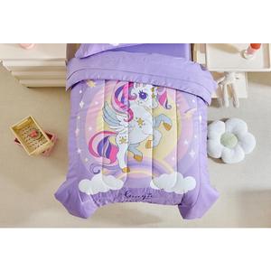 Purple Unicorn Cartoon Stars Rainbow Print Cute Princess Bed in a Bag - 1 Baby Comforter