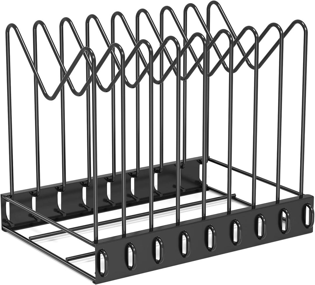 Desk File Organizer, 8 Slots Metal File Sorter Magazine Holder Document Rack, Desktop Bookshelf Organizer for Office School Home, Black