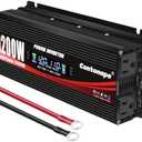 Cantonape 1200W Car Power Inverter DC 12V to 110V/120V AC Converter with LCD Display Dual AC Outlets and Dual USB Car Charger for Car Camping Laptop Truck Black