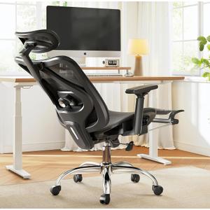 Ergonomic Office Chair, Mesh Office Chair with Adjustable Lumbar Support, SGS Class 4 Gas Cylinder Certification Upgraded Black