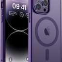 Zapica Magnetic for iPhone 14 Pro Case, [Compatible with MagSafe] [Military Grade Drop Protection] Translucent Matte Shockproof Anti-Scratch Phone Cover, Dark Purple