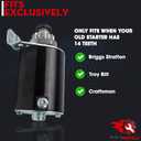 14 Tooth Starter Motor Replaces for 42 inch Troy Bilt Bronco, Pony Riding Lawn Mower Tractors with Briggs Stratton Intek IC OHV 17HP 17.5HP 18HP 18.5HP 19HP 19.5HP 20HP Engine