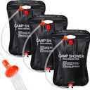 Bekith 3 Pack 5 Gallons/20L Solar Shower Bag, Portable Camping Shower Bag for Camping Beach Swimming Outdoor Traveling Hiking Summer Shower