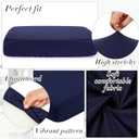 Newwiee 8Pcs Patio Cushion Covers Stretch Outdoor Cushion Cover Replacement for Patio Furniture Sofa Couch Slipcovers, Soft Flexibility Washable Furniture Protector(Waterproof Pure,Navy)