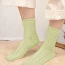 2 x Chalier 6 Pairs Womens Crew Socks, Retro Casual Knit Socks Soft Cotton Sock for Women (Mixed Color)