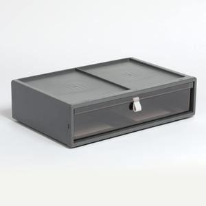 Pendaflex Stackable Drawer, Durable Plastic, Silicon Handles, Tinted Drawers, Single, Gray, 14" x 9" x 3.5", Large, 1 Piece (41794)