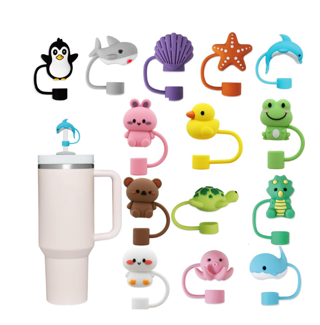 14Pc Straw Cover for Stanley Cup, Silicone Straw Topper for Stanley Cup 30&40oz with Tumblers, 10mm 0.4in Lid Accessories (Reusable)