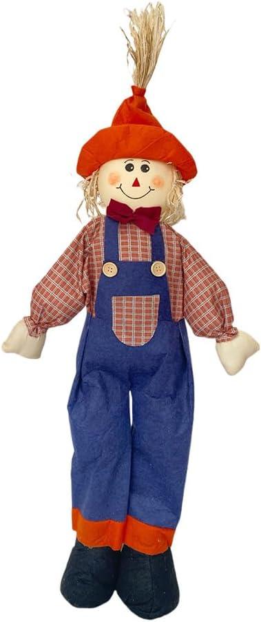 33'' Standing Scarecrow, Backyard Expressions Fall Decor Stuffed Legs Arms Scarecrows for Thanksgiving 85cm Boy Scarecrow