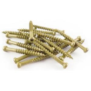 WoodPro Fasteners TH7X112-1 Number-7 by 1-1/2-Inch Trim Head Wood Construction Screws, T10, 1-Pound Net Weight, 245-Piece , Gold