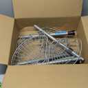 HAMITOR Corner Shower Caddy Tension Pole: 4-Tier Rust-Resistant Adjustable Bathroom Organizer Shelves - 47-121 Inch No-Drill Quick Installation - Space-Saving Storage for Renters Family - Silver Gray