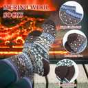 Mens Merino Wool Socks Thermal Winter Sock Thick Warm Wool Socks Holiday Gifts for Men Suitable for Home and Outdoor (A1-blue/Green/Orange/Red/White)