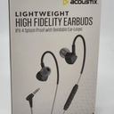 Acoustix High Fidelity Earbuds Lightweight Wired Headphones Mic IPX4 Splashproof