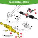 10L0L Golf Cart Steering Assembly for EZGO RXV Electric Gas 2008 & Up, Steering Rack Gearbox Assembly Golf Cart Parts 601500 618329