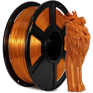 FLASHFORGE 3D Printer Filament, Silk Filament 1.75mm, 1KG Spool (2.2lbs), Dimensional Accuracy +/- 0.02mm for FDM 3D Printers, Silk Texture & Ultra-High Glossiness (Copper)