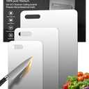 Katuchef Titanium Cutting Board for Kitchen, 100% Pure Titanium Cutting Board Food Grade,Non Toxic chopping board, Dishwasher safe, Easy to Clean(3PCS)