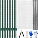 Weysat 10 Pack 4 ft Metal Fence Post and 3x50 ft Wire Fence Sturdy Duty Garden U Post with Hot-Dipped Galvanized After Welding for Yard, Outdoor Wire