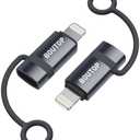 BOUTOP [MFi Certified] 3A 36W USB C to Lightning Adapter, USBC to Lightning Adapter Support Data Sync/PD Fast Charging Compatible with iPhone iPad AirPods, with Anti-Lost Holder - 2 Pack