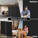 Kokorona 3 Panel Room Divider, 6FT Tall Folding Privacy Screen Wall Dividers, Portable Privacy Screen Freestanding Room Divider for Room Separation, Included - Cover Strips, Black, 102''W x 71''H