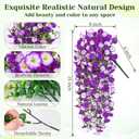 Dolicer 8 Packs Look Real Artificial Flowers for Outdoors, Fake Artificial Hanging Flowers for Outdoors Realistic UV Resistant Hanging Flowers Silk Petunia Faux Flowers for Porch Patio (Mixed Purple)