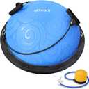 Ativafit Balance Ball Half Exercise Ball Balance Trainer Inflatable Yoga Ball for Home Gym Workouts Core Strength Fitness Half Ball with Resistance Bands, Pump, Support to 660 lbs (Light Blue)