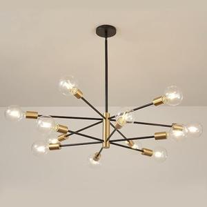 MOUFIER Modern Sputnik Chandelier Black and Gold Mid Century Chandelier Over Table, 12-Light Chandeliers Ceiling Light Fixture Height Adustable Pendant Light for Bedroom Dining Living Room (12-Light)